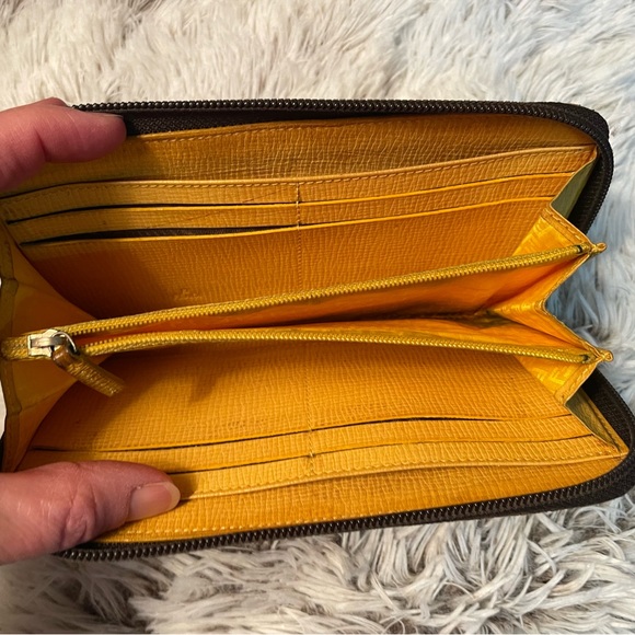 FENDI Tobacco Zucca Coated Canvas Zip Around Wallet - Picture 7 of 12